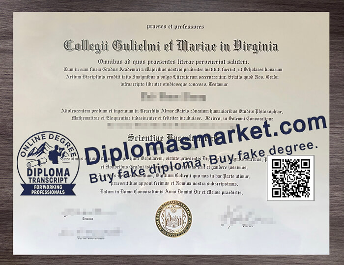 College of William Mary degree