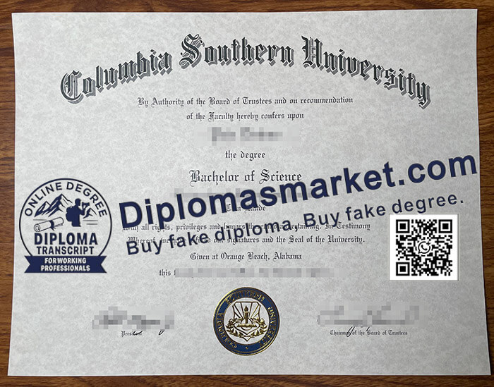 Columbia Southern University diploma