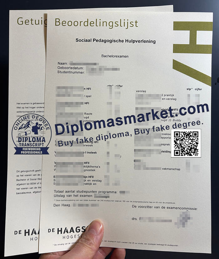 De Haagse Hogeschool Getuigschrift
