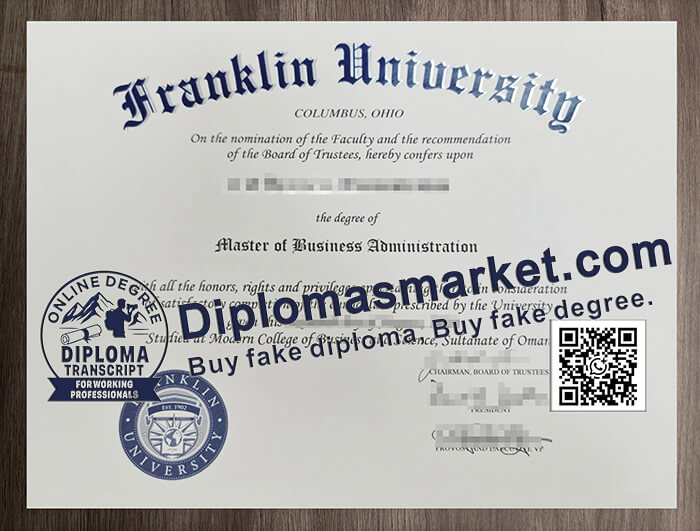 Franklin University diploma