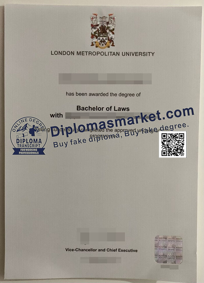 London Metropolitan University diploma