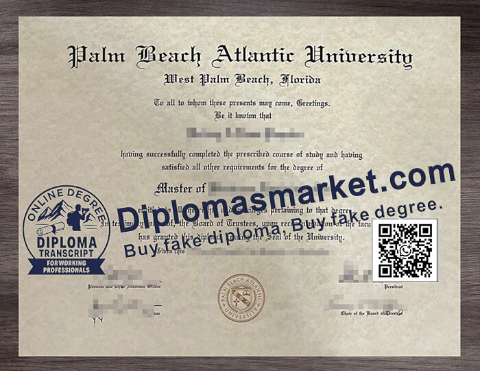 Palm Beach Atlantic University diploma