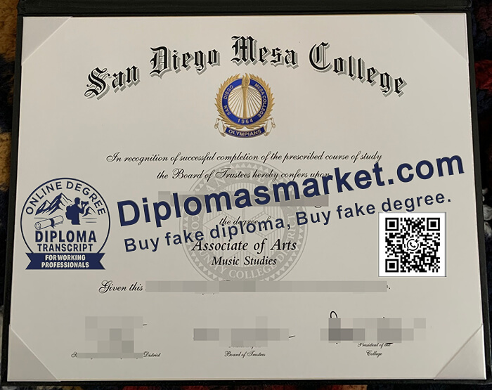 San Diego Mesa College diploma