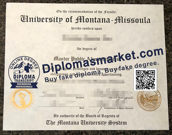University of Montana diploma