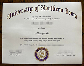High-quality University of Northern Iowa degree for sale.