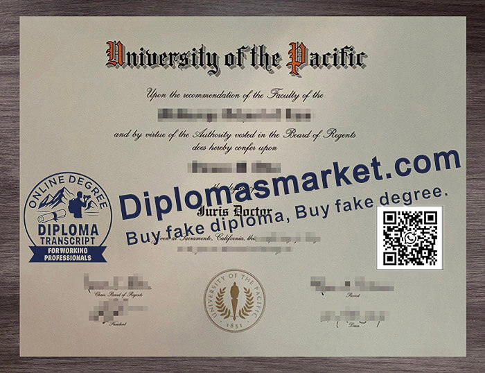 University of the Pacific diploma