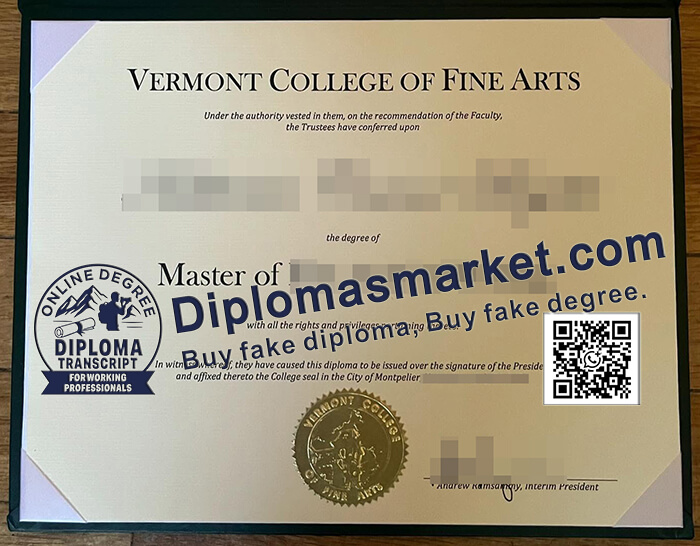 Vermont College of Fine Arts diploma