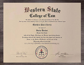 Selling top-quality replica a Western State College of Law degree.