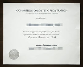How to buy a Commission on Dietetic Registration certificate