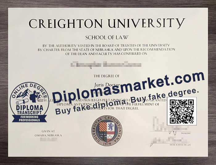 Creighton University diploma