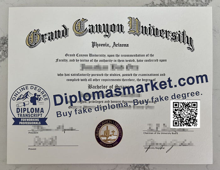 Grand Canyon University diploma