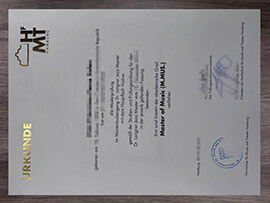 Copy a Hochschule für Musik und Theater Hamburg Urkunde.