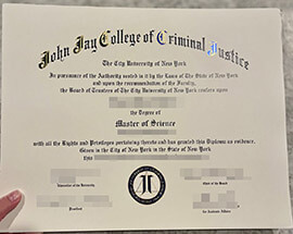 Phony John Jay College of Criminal Justice degree for sale.