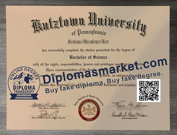 Kutztown University of Pennsylvania diploma