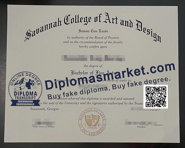 Savannah College of Art and Design diploma