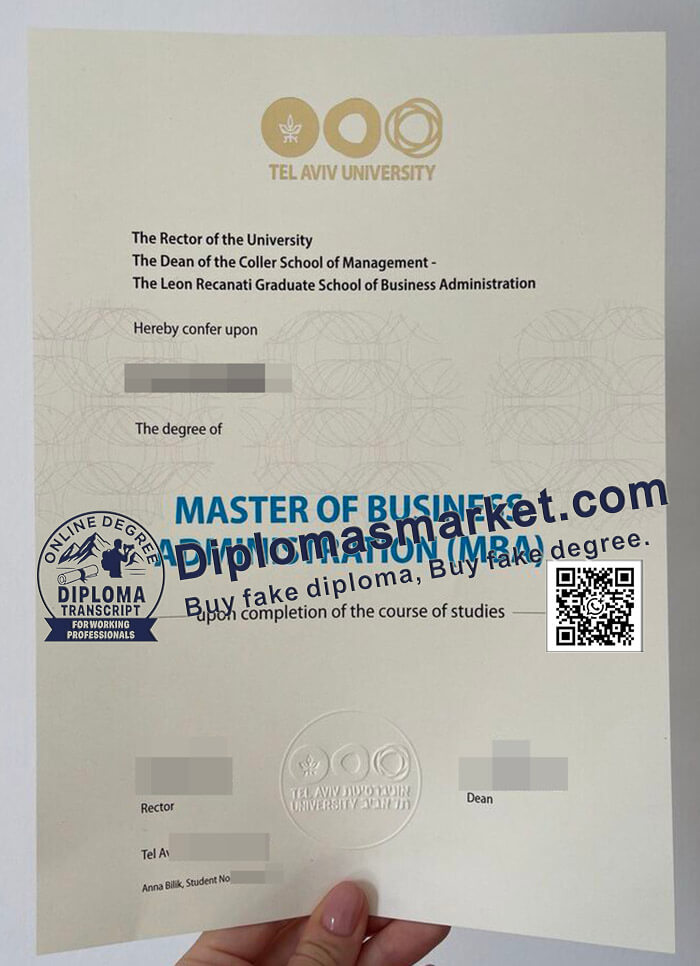 Tel Aviv University diploma