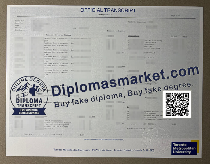 Toronto Metropolitan University diploma