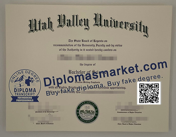 Utah Valley University diploma