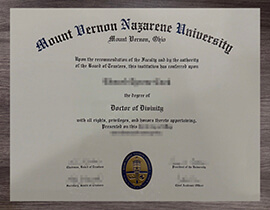 Order a copyof a Mount Vernon Nazarene University diploma.