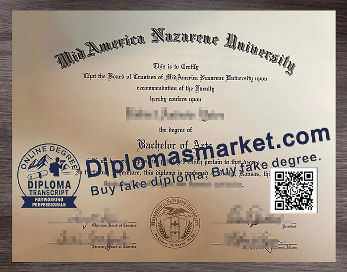 MidAmerica Nazarene University diploma