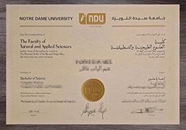 Obtain a copy of a Notre Dame University-Louaize diploma.