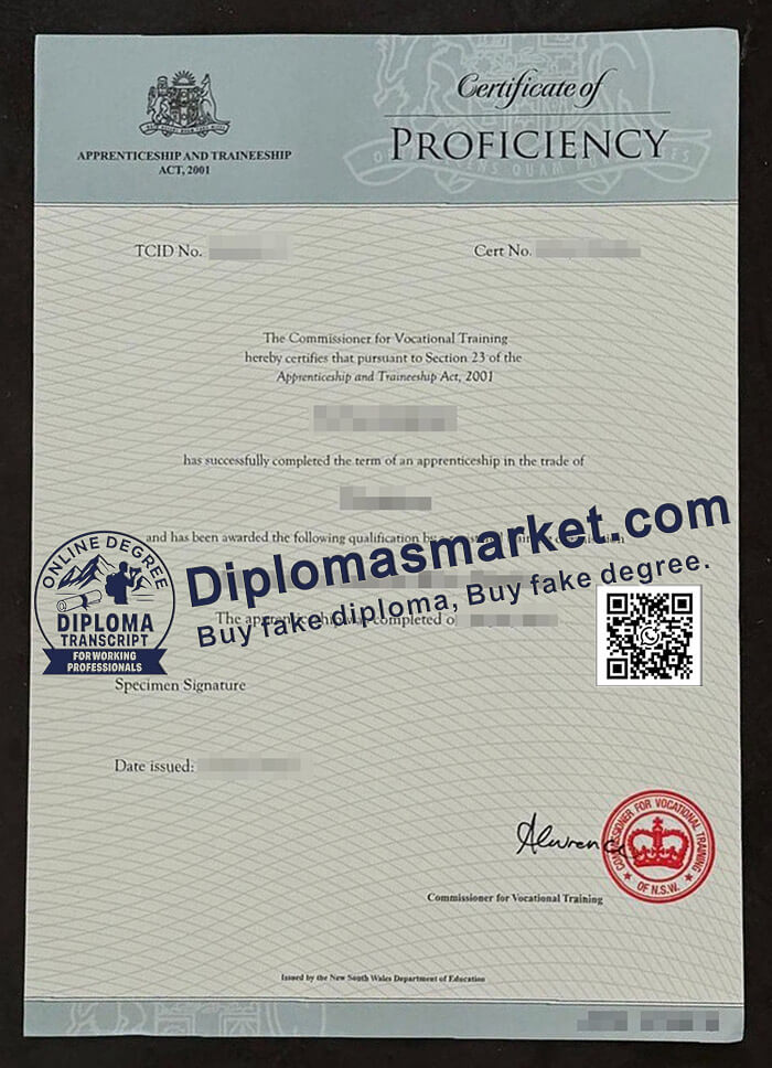NSW Proficiency certificate