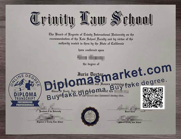 Trinity Law School diploma