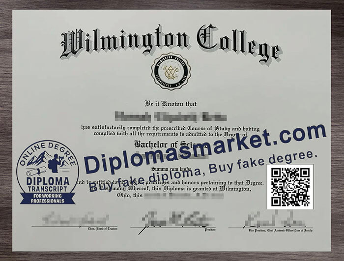 Wilmington College diploma