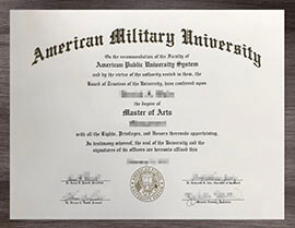 High-quality American Military University diploma for sale.