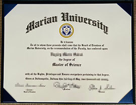 Selling a high-quality replica of Marian University diploma.