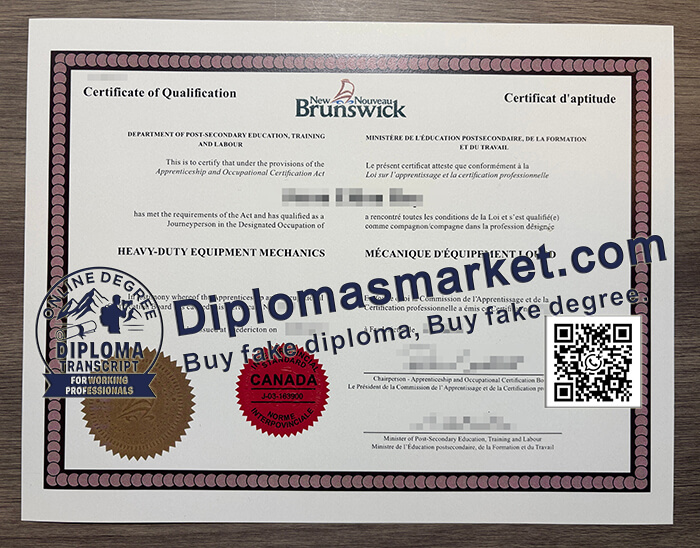 New Brunswick Qualification Certificate