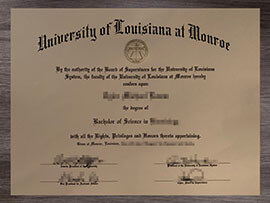 Fake University of Louisiana at Monroe diploma for sale.