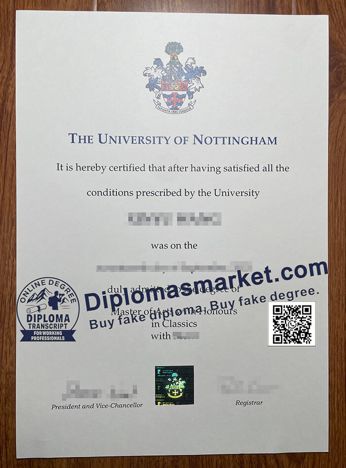 University Of Nottingham diploma