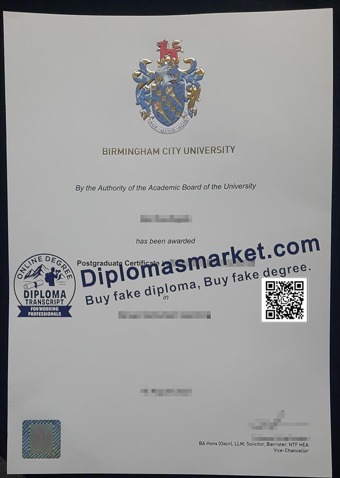 Birmingham City University diploma