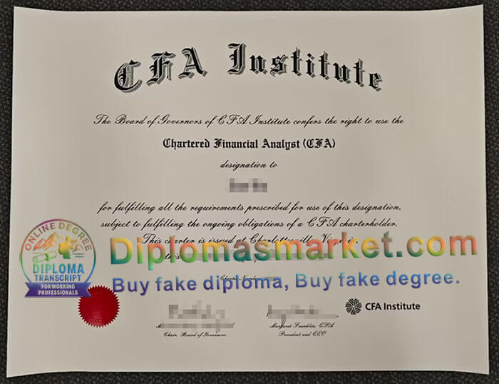 Chartered Financial Analyst certificate