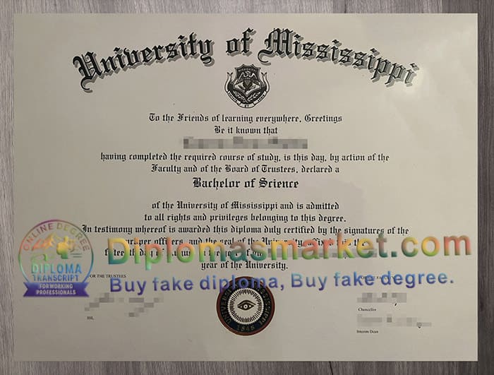 University of Mississippi diploma