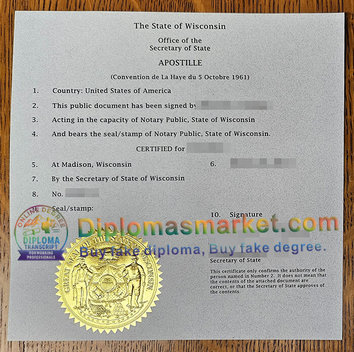 Wisconsin Apostille certificate