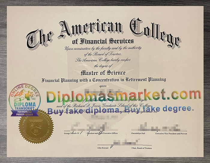 American College of Financial Services diploma