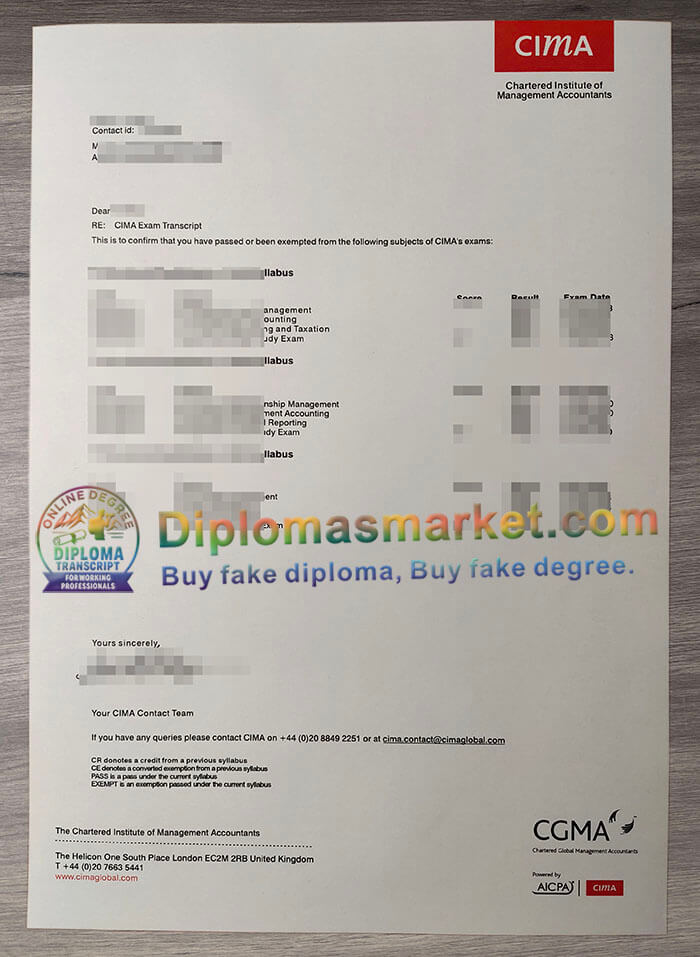CIMA Exam Transcript