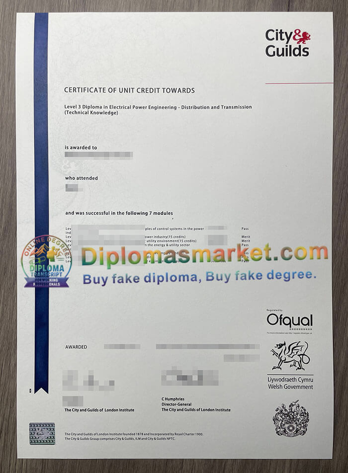 City and Guilds Unit Credit certificate