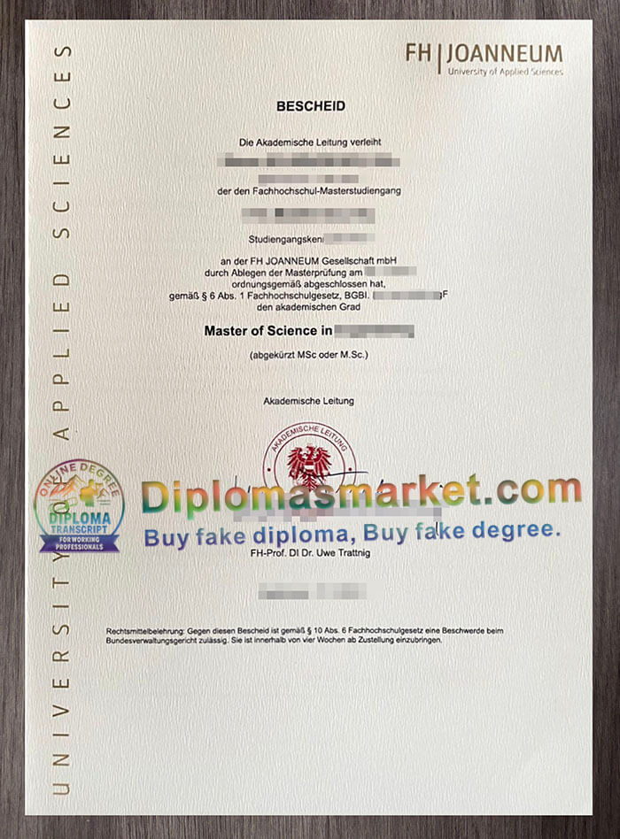 FH Joanneum certificate