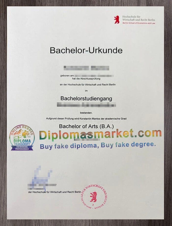 HWR Berlin degree certificate