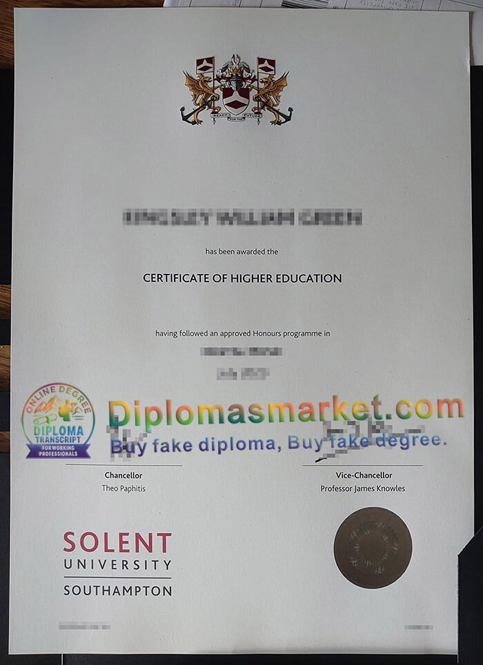 Solent University diploma
