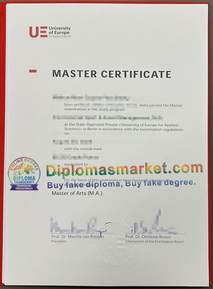 University of Europe for Applied Sciences degree