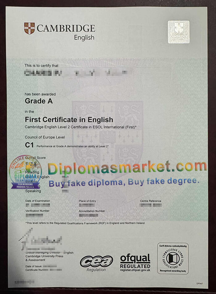 Cambridge C1 English certificate