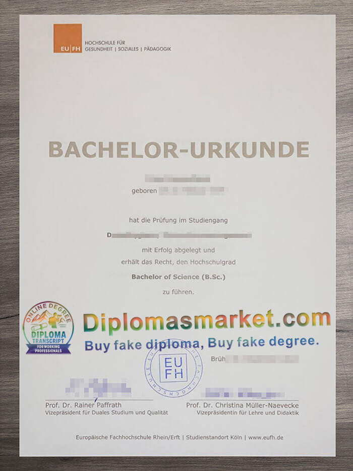 Europäische Fachhochschule Zeugnis