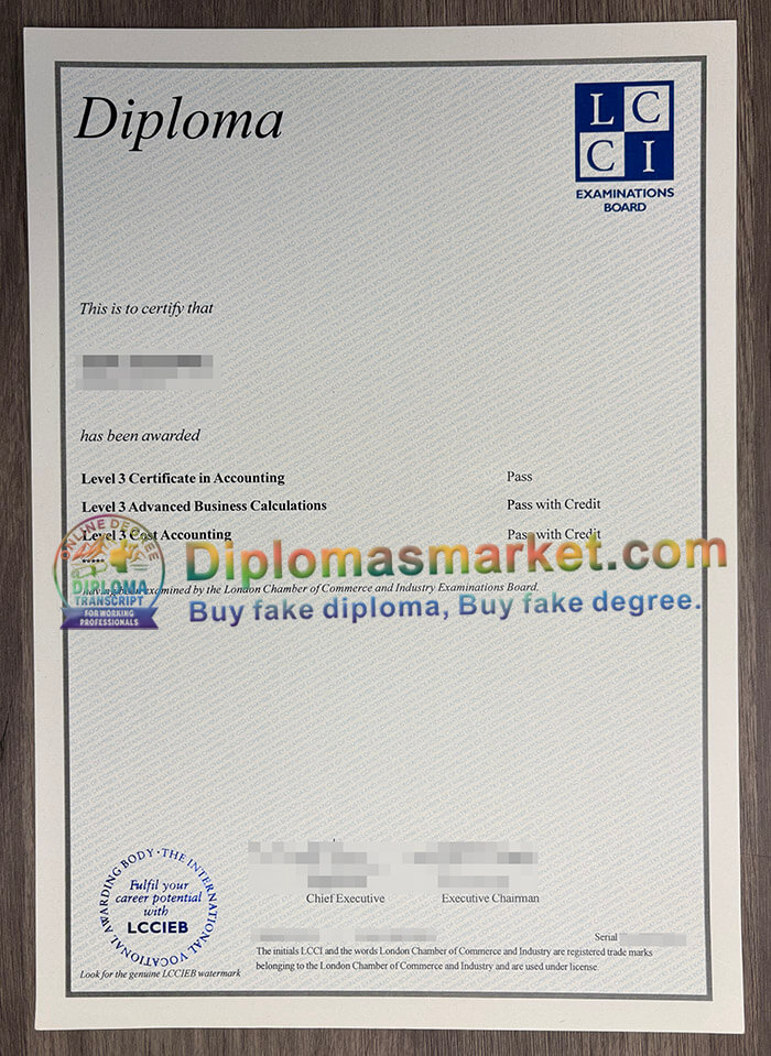 LCCI Examinations Board diploma
