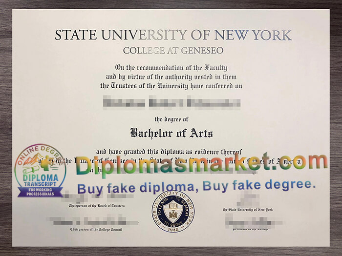 SUNY Geneseo official transcript