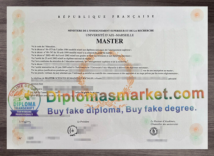 Université d'Aix Marseille diploma