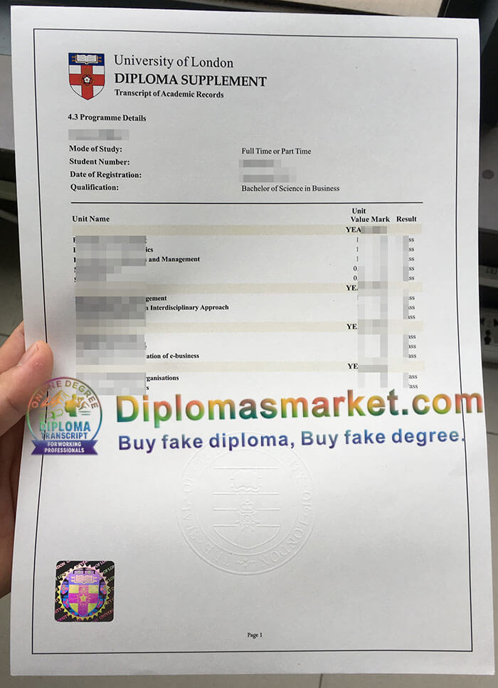 University of London diploma supplement